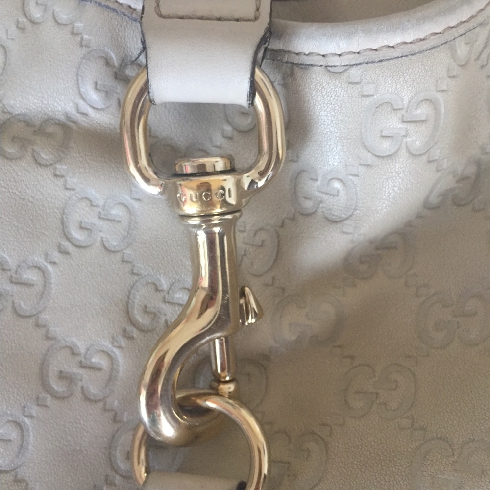 GUCCI - Hobo Leather Bag. Winter - white. Smoke free household. - Picture 7 of 12
